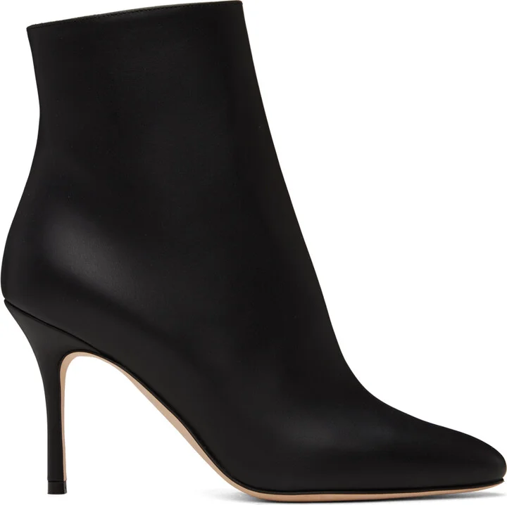 Manolo Blahnik Black Insopo Ankle Boots