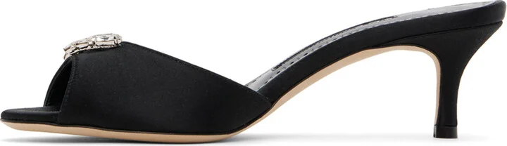 Manolo Blahnik Black Lumada Mules - Image 3