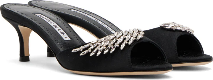 Manolo Blahnik Black Lumada Mules - Image 4