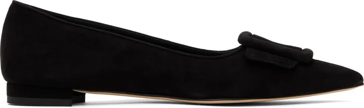 Manolo Blahnik Black Maysale Ballerina Flats