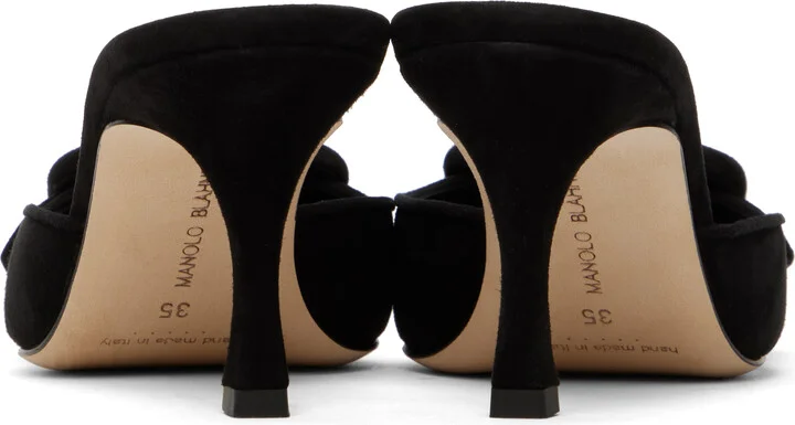 Manolo Blahnik Black Maysale Mules - Image 2