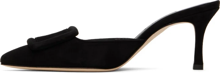 Manolo Blahnik Black Maysale Mules - Image 3