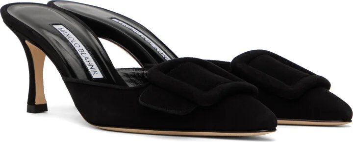 Manolo Blahnik Black Maysale Mules - Image 4
