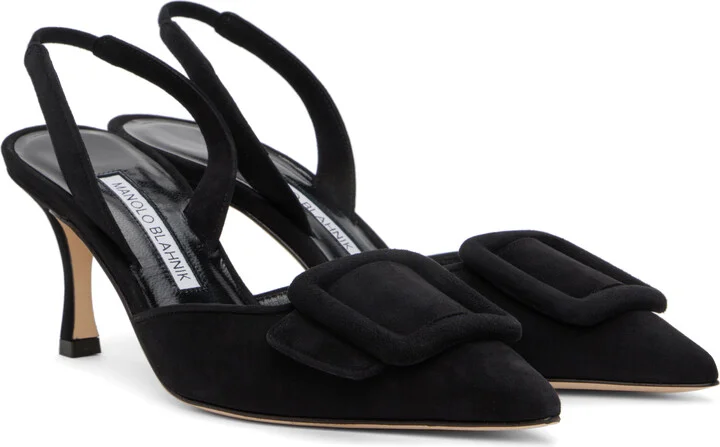 Manolo Blahnik Black Maysli Heels - Image 4