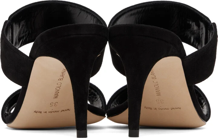 Manolo Blahnik Black Nebre Mules - Image 2