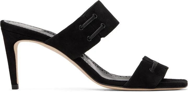 Manolo Blahnik Black Nebre Mules
