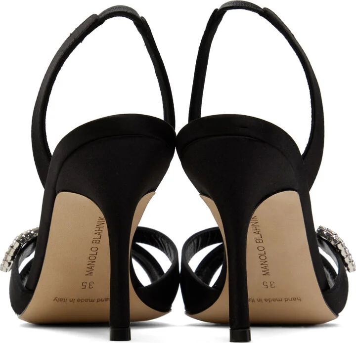 Manolo Blahnik Black Ramisli Heeled Sandals - Image 2
