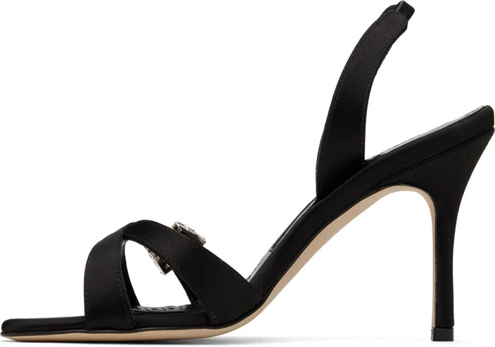 Manolo Blahnik Black Ramisli Heeled Sandals - Image 3