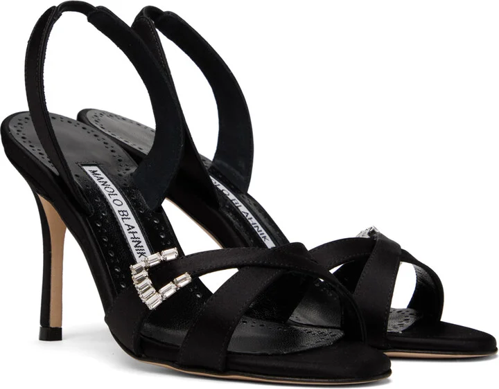 Manolo Blahnik Black Ramisli Heeled Sandals - Image 4