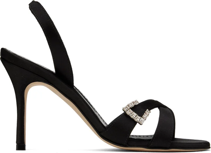 Manolo Blahnik Black Ramisli Heeled Sandals