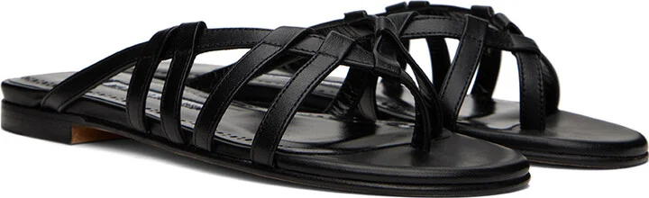 Manolo Blahnik Black Soliman Sandals - Image 4
