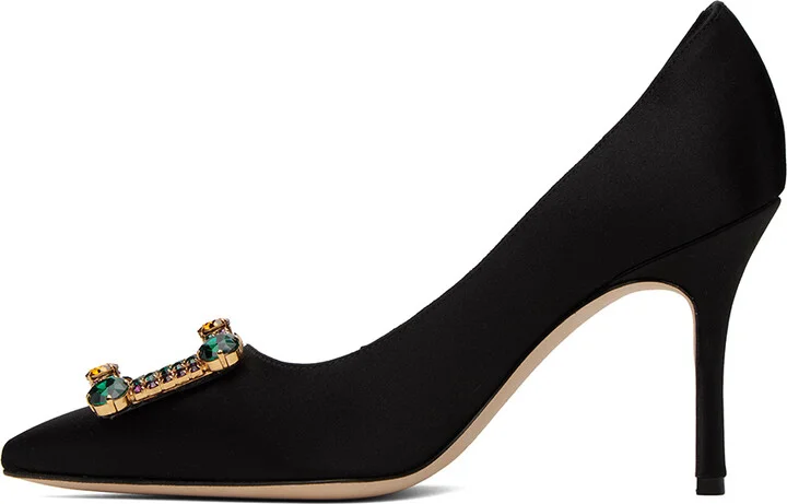 Manolo Blahnik Black Vitala Heels - Image 3