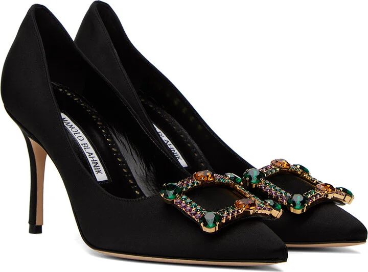 Manolo Blahnik Black Vitala Heels - Image 4
