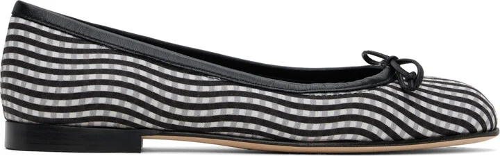 Manolo Blahnik Black & White Veralli Ballerina Flats