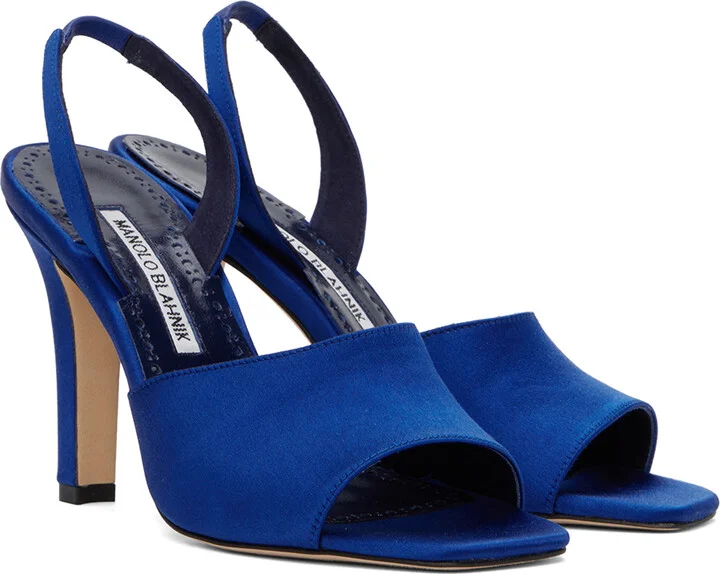 Manolo Blahnik Blue Clotilde Heeled Sandals - Image 4