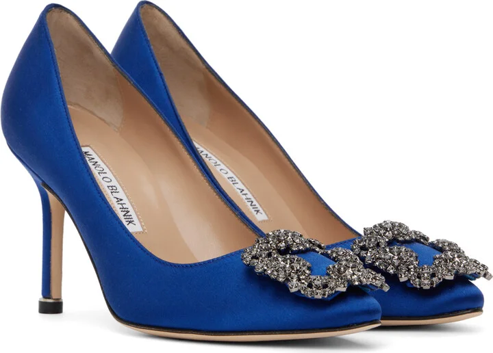 Manolo Blahnik Blue Hangisi 90 Heels - Image 4