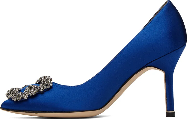 Manolo Blahnik Blue Hangisi Heels - Image 3