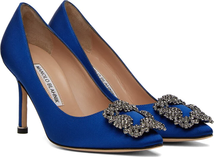 Manolo Blahnik Blue Hangisi Heels - Image 4