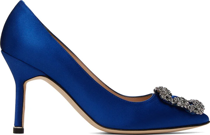 Manolo Blahnik Blue Hangisi Heels