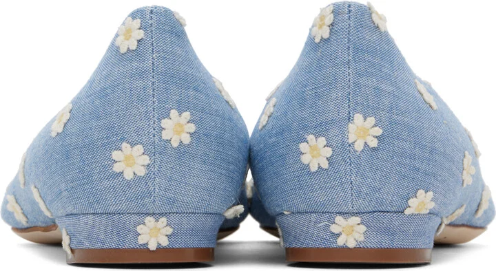 Manolo Blahnik Blue Hangisiflat Ballerina Flats - Image 2