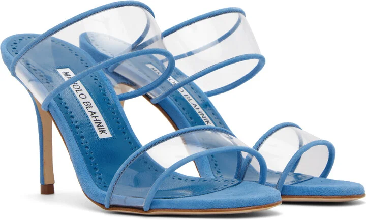 Manolo Blahnik Blue INVYMU Heeled Sandals - Image 4