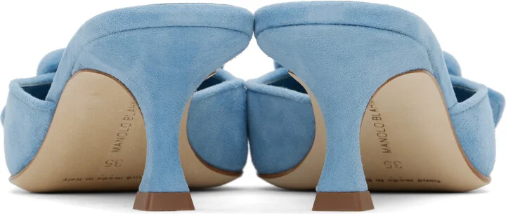 Manolo Blahnik Blue Maysale Mules - Image 2