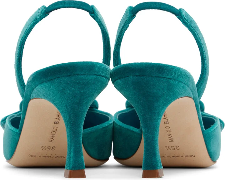 Manolo Blahnik Blue Maysli Heels - Image 2