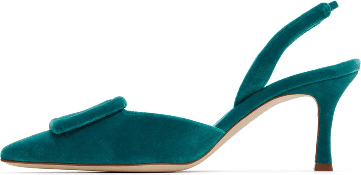 Manolo Blahnik Blue Maysli Heels - Image 3