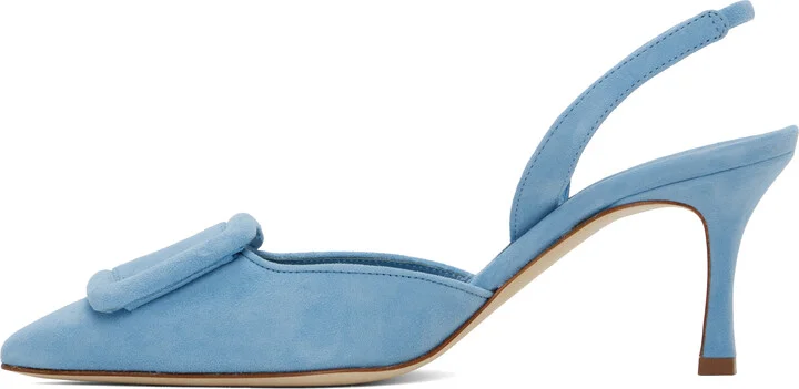Manolo Blahnik Blue Maysli Heels - Image 3