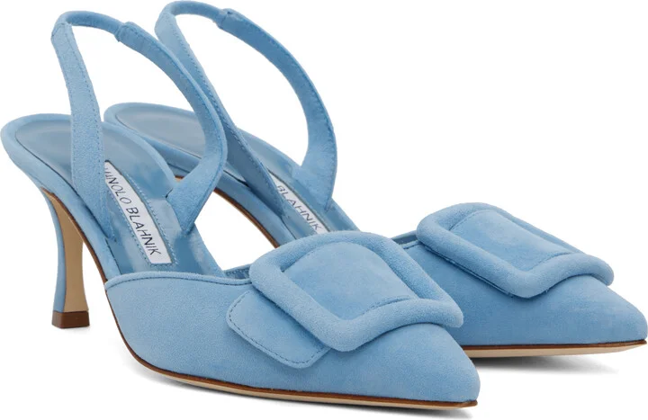 Manolo Blahnik Blue Maysli Heels - Image 4