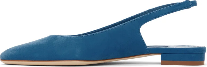 Manolo Blahnik Blue Sawra Slingback Ballerina Flats - Image 3