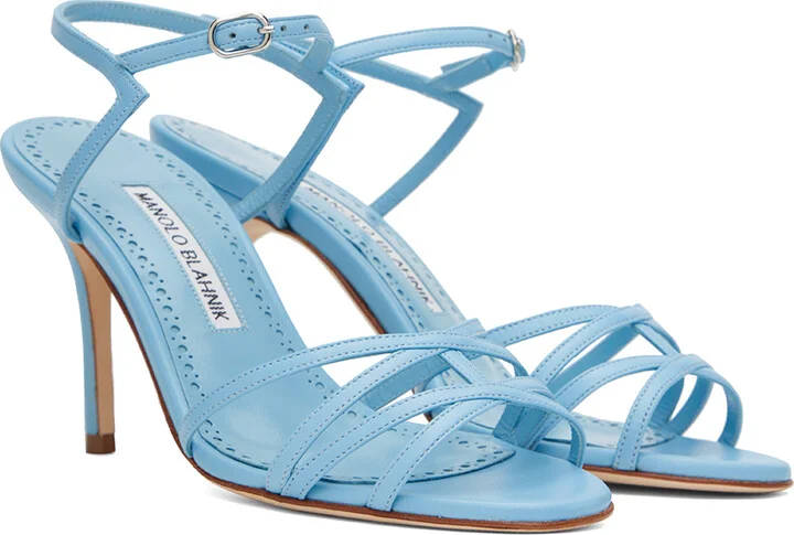 Manolo Blahnik Blue Solisa Heeled Sandals - Image 4