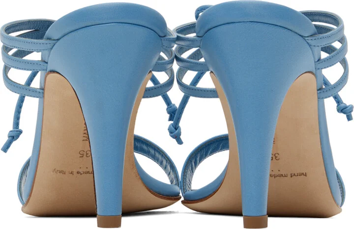 Manolo Blahnik Blue Strapped Mules - Image 2