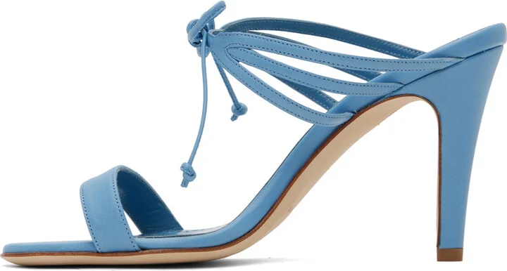 Manolo Blahnik Blue Strapped Mules - Image 3