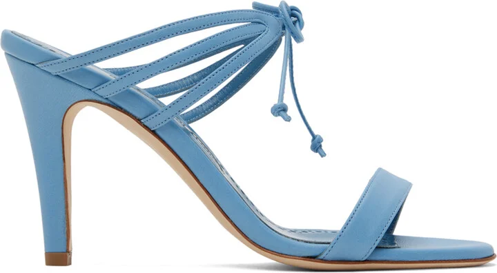 Manolo Blahnik Blue Strapped Mules