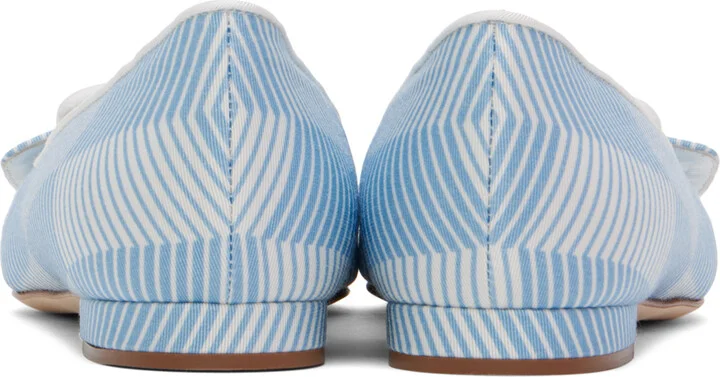 Manolo Blahnik Blue & White Maysale Ballerina Flats - Image 2