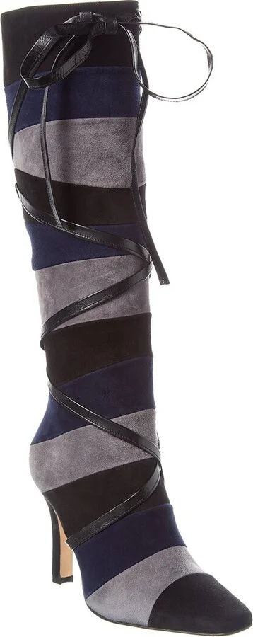 Manolo Blahnik Borneo 105 Suede Knee-High Boot
