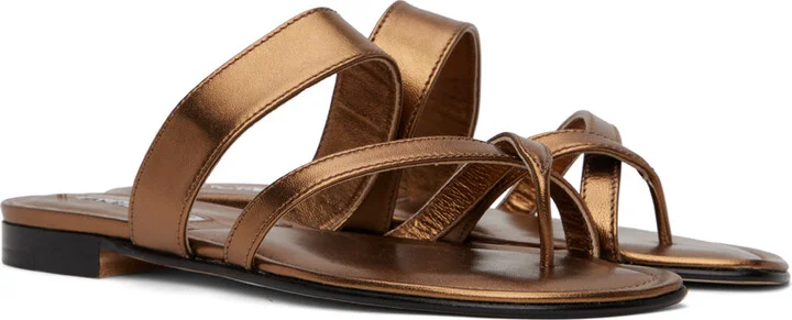Manolo Blahnik Bronze Susa Sandals - Image 4