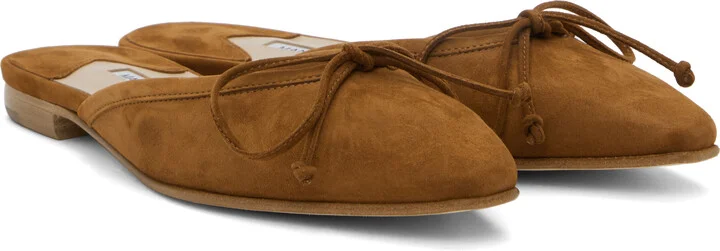 Manolo Blahnik Brown Ballerimu Slippers - Image 4