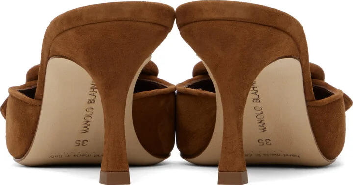 Manolo Blahnik Brown Maysale Mules - Image 2