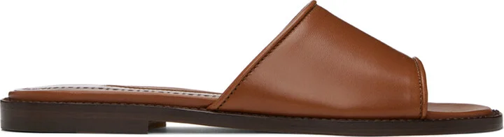 Manolo Blahnik Brown Safinanu Sandals