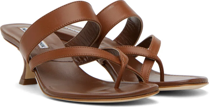 Manolo Blahnik Brown Susa Heels - Image 4