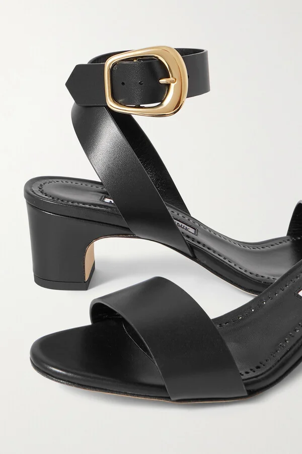 Manolo Blahnik - Brutas 50 Leather Sandals - Black - Image 4
