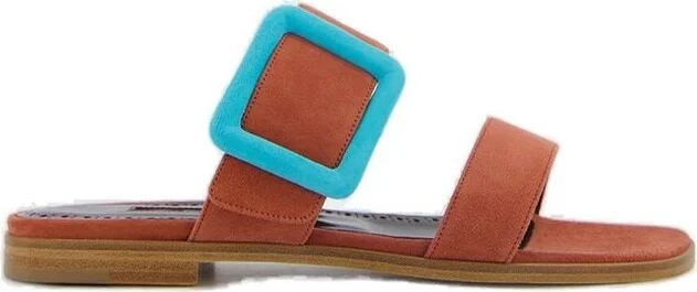 Manolo Blahnik Buckle-Detailed Open Toe Sandals