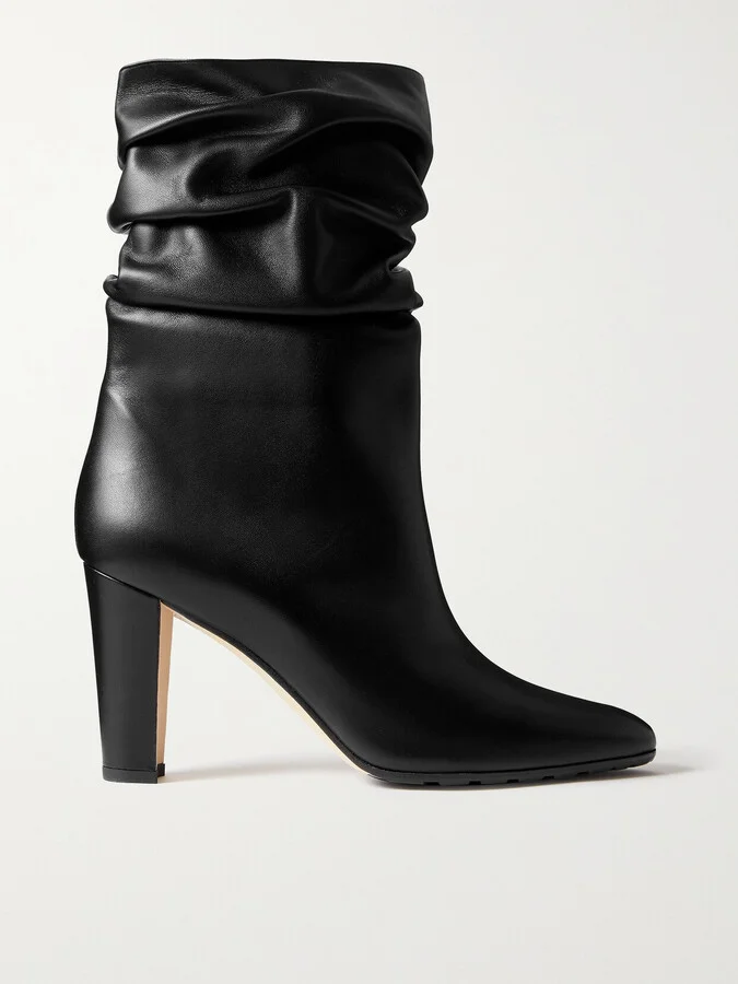 Manolo Blahnik - Calasso 90 Leather Ankle Boots - Black