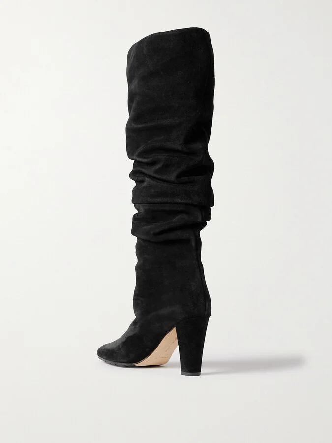 Manolo Blahnik - Calassohi 90 Suede Knee Boots - Black - Image 3