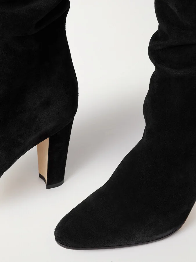 Manolo Blahnik - Calassohi 90 Suede Knee Boots - Black - Image 4