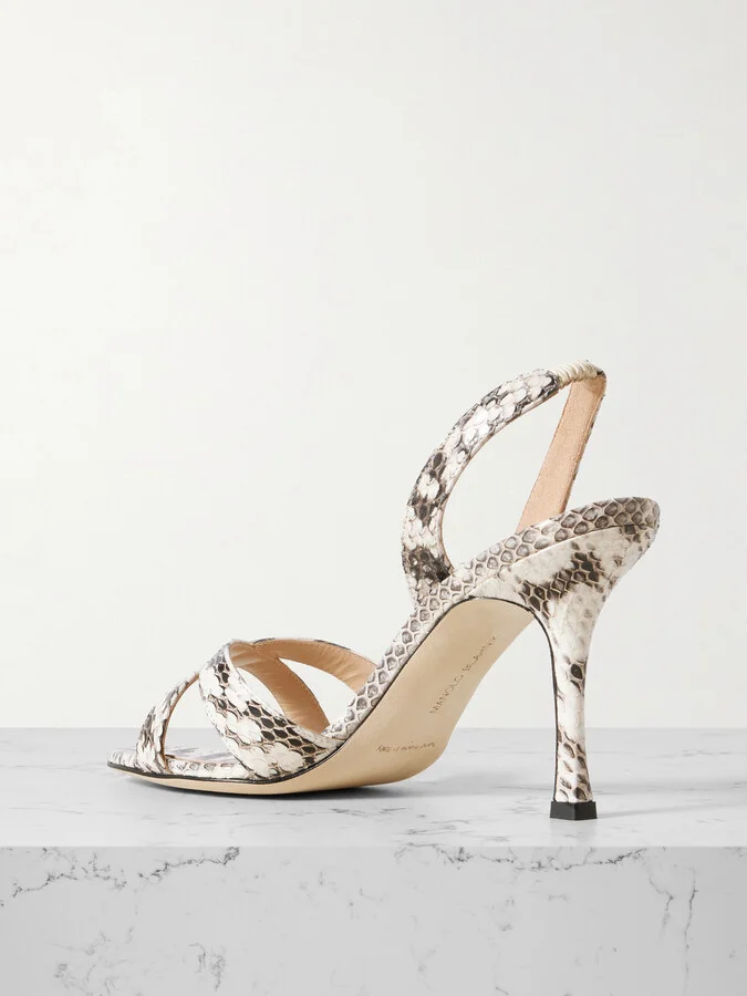 Manolo Blahnik - Callasli 90 Elaphe Slingback Sandals - Animal print - Image 3