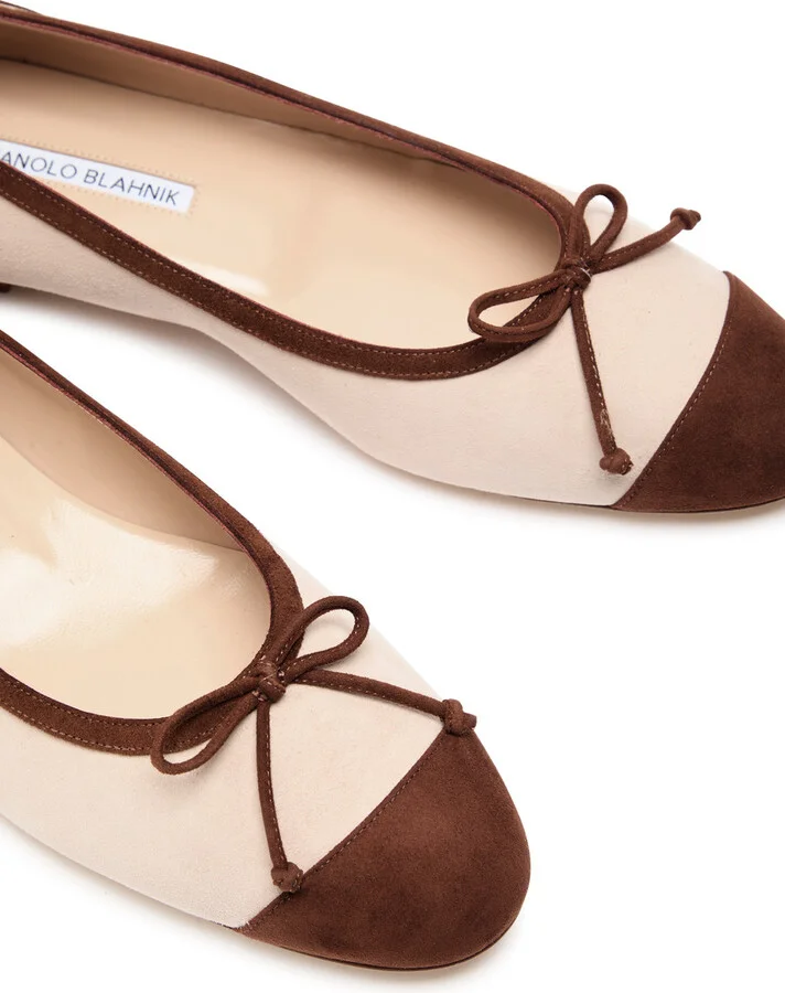 Manolo Blahnik Capbal Suede Ballet Flats - Image 3