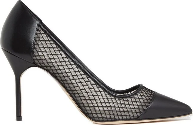 Manolo Blahnik Capcour Mesh-Panelled Pumps